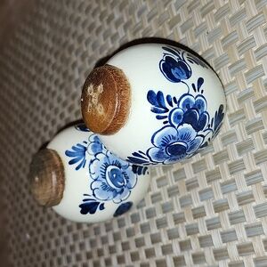 Delft Blue Floral Handpainted Salt and Pepper Shakers